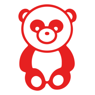 Sitting Big Nose Panda Decal (Red)